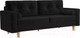 Миниатюра изображения товара Диван Mebel-Ars Евро Белфаст (велюр черный НВ-178 17)