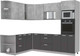 Миниатюра изображения товара Кухонный гарнитур Интерлиния Мила Лайт 1.88x2.6 левая без столешницы (бетон/антрацит)