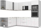 Миниатюра изображения товара Кухонный гарнитур Интерлиния Мила Лайт 1.88x2.6 левая без столешницы (белый платинум/белый платинум)