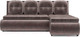 Миниатюра изображения товара Диван угловой Mebel-Ars Кормак (бархат серо-шоколадный/star velvet 60 cofee)