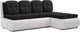 Миниатюра изображения товара Диван угловой Mebel-Ars Кормак НВ-178 17 (велюр черный/экокожа белая)