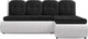 Миниатюра изображения товара Диван угловой Mebel-Ars Кормак НВ-178 17 (велюр черный/экокожа белая)