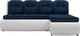 Миниатюра изображения товара Диван угловой Mebel-Ars Кормак (темно-синий Luna 034/экокожа белая)