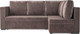 Миниатюра изображения товара Диван угловой Mebel-Ars Мансберг (бархат серо-шоколадный/star velvet 60 cofee)