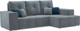Миниатюра изображения товара Диван угловой Mebel-Ars Монреаль правый (велюр серо-синий НВ-178/26)