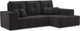 Миниатюра изображения товара Диван угловой Mebel-Ars Монреаль правый (велюр черный НВ-178/17)