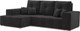 Миниатюра изображения товара Диван угловой Mebel-Ars Монреаль левый (велюр черный НВ-178/17)