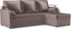 Миниатюра изображения товара Диван угловой Mebel-Ars Токио (бархат серо-шоколадный/Star Velvet 60 Cofee)