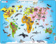 Миниатюра изображения товара Пазл LARSEN Карта мира с животными A34