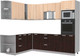 Миниатюра изображения товара Кухонный гарнитур Интерлиния Мила Лайт 1.88x2.6 левая без столешницы (дуб молочный/дуб венге)