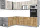 Миниатюра изображения товара Кухонный гарнитур Интерлиния Мила Лайт 1.88x2.6 левая без столешницы (дуб белый/дуб золотой)