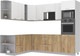 Миниатюра изображения товара Кухонный гарнитур Интерлиния Мила Лайт 1.88x2.6 левая без столешницы (белый платинум/дуб золото)