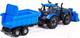 Миниатюра изображения товара Трактор игрушечный Полесье Прогресс с прицепом и ковшом / 91833 (инерционный, синий)