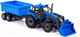 Миниатюра изображения товара Трактор игрушечный Полесье Прогресс с прицепом и ковшом / 91833 (инерционный, синий)