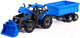 Миниатюра изображения товара Трактор игрушечный Полесье Прогресс с прицепом и ковшом / 91833 (инерционный, синий)