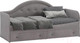 Миниатюра изображения товара Кровать-тахта ТриЯ Адель тип 1 с мягкой спинкой 80x200 (велюр светло-серый)