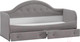 Миниатюра изображения товара Кровать-тахта ТриЯ Адель тип 1 с мягкой спинкой 80x200 (велюр светло-серый)