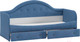 Миниатюра изображения товара Кровать-тахта ТриЯ Адель тип 1 с мягкой спинкой 80x200 (велюр синий)