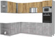 Миниатюра изображения товара Кухонный гарнитур Интерлиния Мила Лайт 1.88x2.8 левая без столешницы (дуб золотой/бетон)