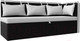 Миниатюра изображения товара Скамья кухонная мягкая Лига Диванов Метро 41 правый / 58911 (экокожа, белый/черный)