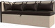 Миниатюра изображения товара Скамья кухонная мягкая Лига Диванов Метро 41 левый / 58910 (экокожа, коричневый/бежевый)