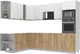 Миниатюра изображения товара Кухонный гарнитур Интерлиния Мила Лайт 1.88x2.8 левая без столешницы (белый платинум/дуб золотой)