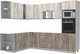 Миниатюра изображения товара Кухонный гарнитур Интерлиния Мила Лайт 1.88x2.8 левая без столешницы (дуб белый/дуб серый)