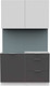 Миниатюра изображения товара Кухонный гарнитур Интермебель Микс Топ-1 1.2м без столешницы (белый премиум/графит серый)