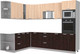 Миниатюра изображения товара Кухонный гарнитур Интерлиния Мила Лайт 1.88x2.8 левая без столешницы (дуб молочный/дуб венге)