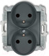Миниатюра изображения товара Розетка Karlik Schuko 28MGP-2sp 2Х2P+Z (графитовый матовый)