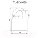 Миниатюра изображения товара Замок навесной Vettore TL-BZ 4-060 (сталь, закругленной формы)