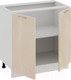 Миниатюра изображения товара Шкаф-стол кухонный ТриЯ Весна 1Н8 (белый/ваниль глянец)