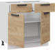 Миниатюра изображения товара Шкаф-стол кухонный ТриЯ Детройт 1Н8Я1 (белый/дуб крафт золотой)