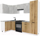 Миниатюра изображения товара Кухонный гарнитур ВерсоМебель Эко-2 1.2x2.7 левая (бетонный камень/дуб эвок прибрежный/ст.альберика)
