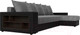 Миниатюра изображения товара Диван угловой Лига Диванов Дубай 88 правый / 59641 (рогожка серый/экокожа черный)