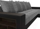 Миниатюра изображения товара Диван угловой Лига Диванов Дубай 88 правый / 59641 (рогожка серый/экокожа черный)