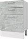 Миниатюра изображения товара Шкаф-стол кухонный Горизонт Мебель Оптима 50 3 ящика (гранит маус)