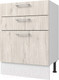 Миниатюра изображения товара Шкаф-стол кухонный Горизонт Мебель Оптима 50 3 ящика (рустик серый)