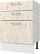 Миниатюра изображения товара Шкаф-стол кухонный Горизонт Мебель Оптима 60 3 ящика (рустик молочный)
