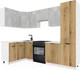 Миниатюра изображения товара Кухонный гарнитур ВерсоМебель Эко-2 1.4x2.7 левая (бетонный камень/дуб эвок прибрежный/ст.альберика)