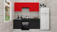 Миниатюра изображения товара Кухонный гарнитур ВерсоМебель Эко-2 2.0 (красный чили/антрацит/ст.луна)