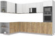Миниатюра изображения товара Кухонный гарнитур Интерлиния Мила Лайт 1.88x3.0 левая без столешницы (белый платинум/дуб золотой)