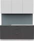 Миниатюра изображения товара Кухонный гарнитур Интермебель Микс Топ-4 1.8м без столешницы (белый премиум/графит серый)