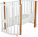 Миниатюра изображения товара Детская кроватка INDIGO Baby Lux 3 в 1 (белый/натуральные стойки)