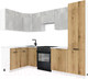 Миниатюра изображения товара Кухонный гарнитур ВерсоМебель Эко-1 1.4x2.6 левая (бетонный камень/дуб эвок прибрежный/ст.альберика)
