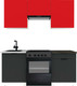 Миниатюра изображения товара Кухонный гарнитур ВерсоМебель Эко-1 1.7 (красный чили/антрацит/ст.луна)