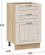Миниатюра изображения товара Шкаф-стол кухонный ТриЯ Лина 1Н5Я3 (дуб крафт золотой/кремовый)