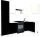 Миниатюра изображения товара Кухонный гарнитур ВерсоМебель Эко-1 1.2x2.6 правая (белый фасадный/черный/ст. мрамор итальянский)