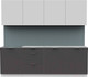 Миниатюра изображения товара Кухонный гарнитур Интермебель Микс Топ-8 2.4м без столешницы (белый премиум/графит серый)