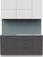 Миниатюра изображения товара Кухонный гарнитур Интермебель Микс Топ-32 1.6м без столешницы (белый премиум/графит серый)